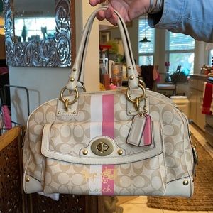 Coach cream color signature satchel bag